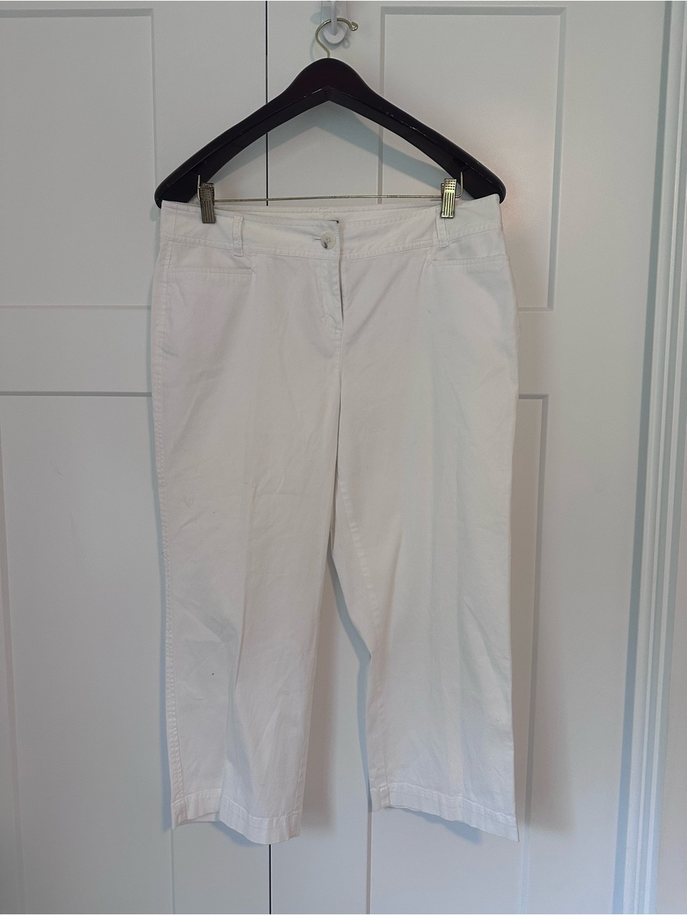 J. Jill White Stretch Cropped Women's Capri Pants 14